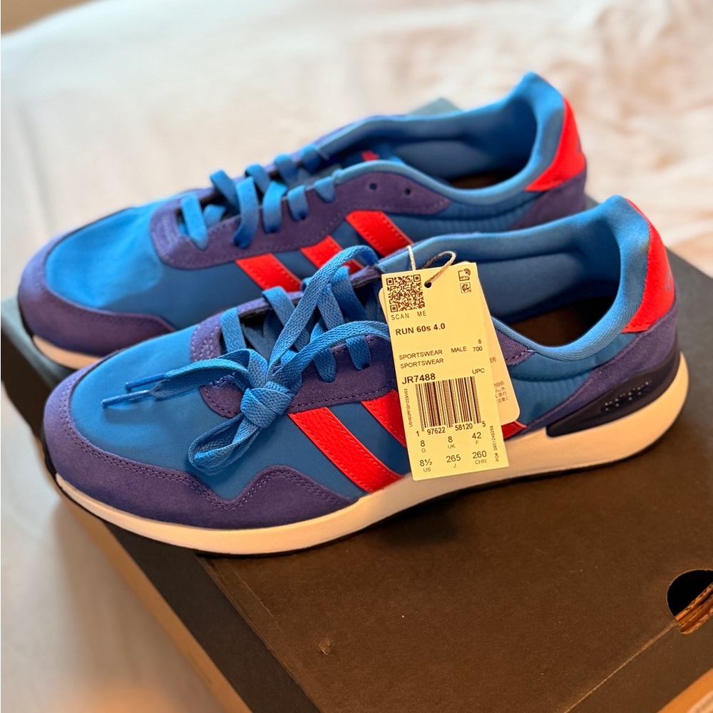 Adidas Men's Blue and Red Sneakers